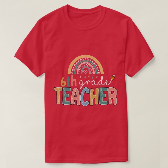 Camiseta Arco-Íris 6 Professor Kinder De Volta À Escola 1 (Frente do Design)