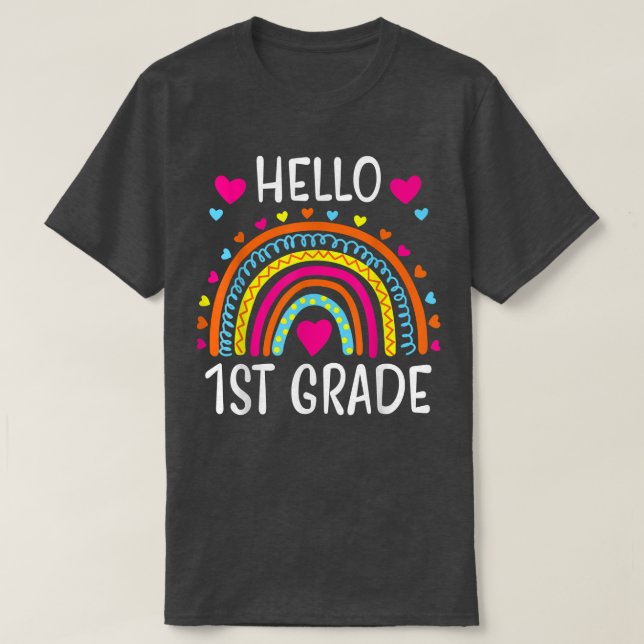 Camiseta Arco-Íris Alô, 1rua De Volta Para O Professor Stu (Frente do Design)