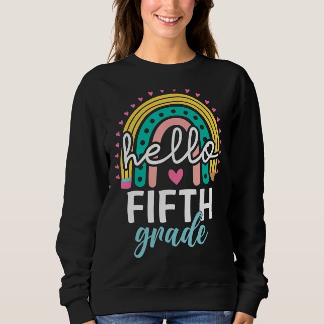 Camiseta Arco-Íris Alô, 5, De Volta Ao Professor Stu (Frente)