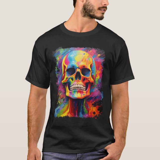 Camiseta Arco-Íris Anatomia Anatomia Assustadora Halloween (Frente)