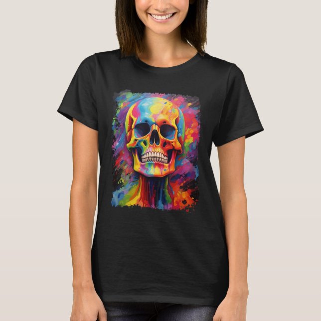 Camiseta Arco-Íris Anatomia Anatomia Assustadora Halloween (Frente)