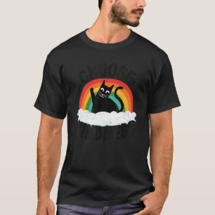 Camiseta Arco-íris Anti Bullying Paz Gentil Hippy Gato Esco