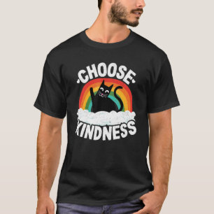 Camiseta Arco-íris Anti Bullying Paz Gentil Hippy Gato Esco