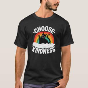 Camiseta Arco-íris Anti Bullying Paz Gentil Hipster Gato Es