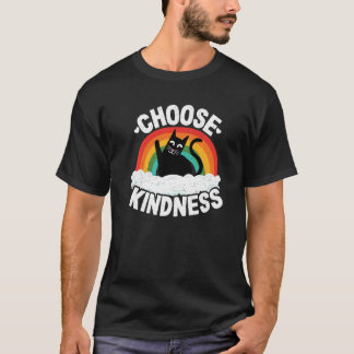 Camiseta Arco-íris Anti Bullying Paz Gentil Hipster Gato Es