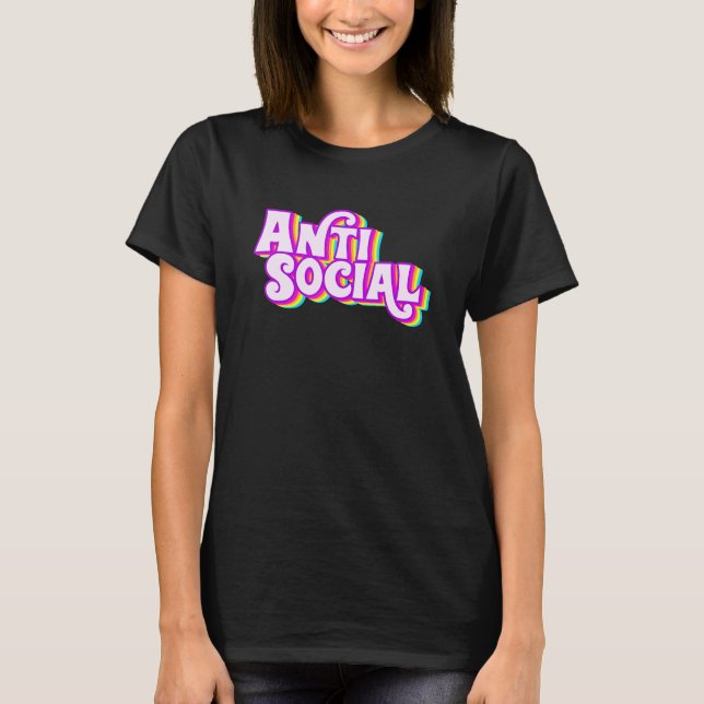 Camiseta Arco-íris Antissocial Introvertido Caseiro (Frente)