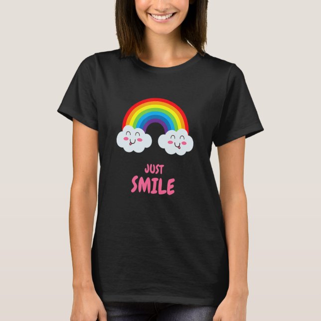 Camiseta Arco-Íris Apenas Sorria (Frente)