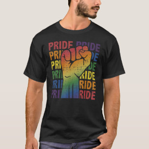 Camiseta Arco-Íris Aumentou o Suporte do Sinalizador de Org