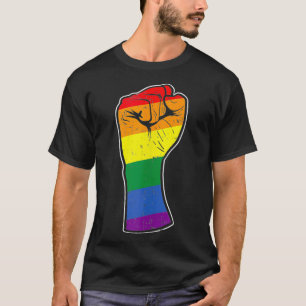 Camiseta Arco-Íris Aumentou o Suporte do Sinalizador de Org