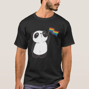 Camiseta Arco-íris Bandeira Panda Cuja LGBTQ Pansexual LGBT