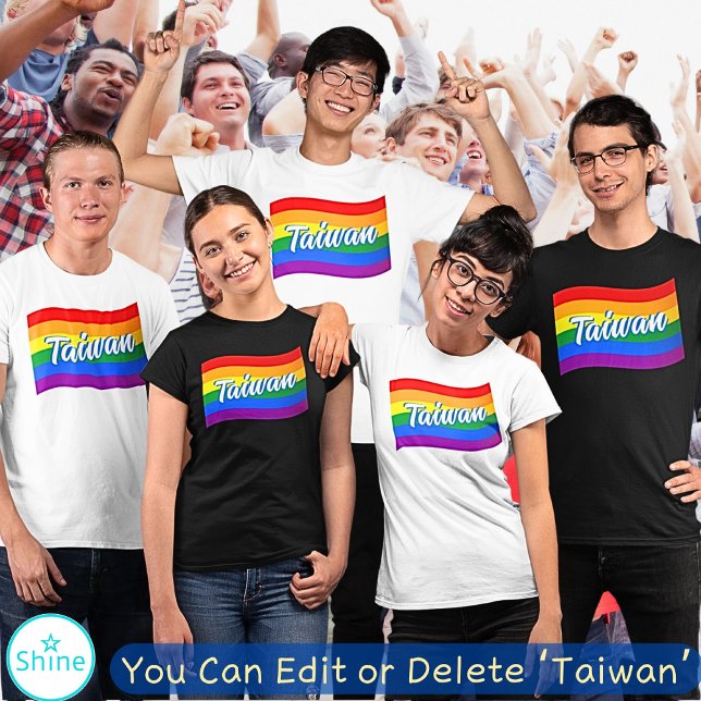 Camiseta Arco-íris Bandeira Taiwan Orgulho gay LGBTQ (Criador carregado)