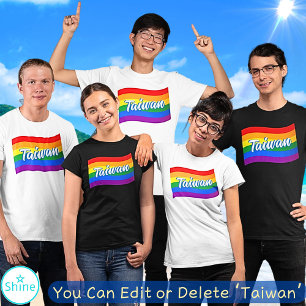 Camiseta Arco-íris Bandeira Taiwan Orgulho gay LGBTQ