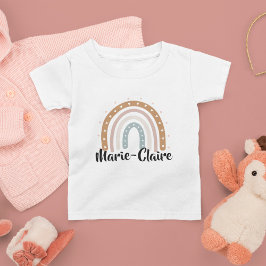 Camiseta Arco-íris Boho com nome neutro