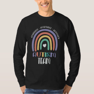 Camiseta Arco-íris Boho Pastel Orgulhoso Time Família Autis