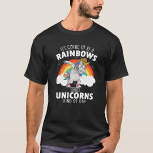 Camiseta Arco-Íris Bonito Unicórnios Tipo Dabunicon Do Dia