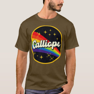 Camiseta Arco-Íris Calliope No Estilo De Vintagem Espacial
