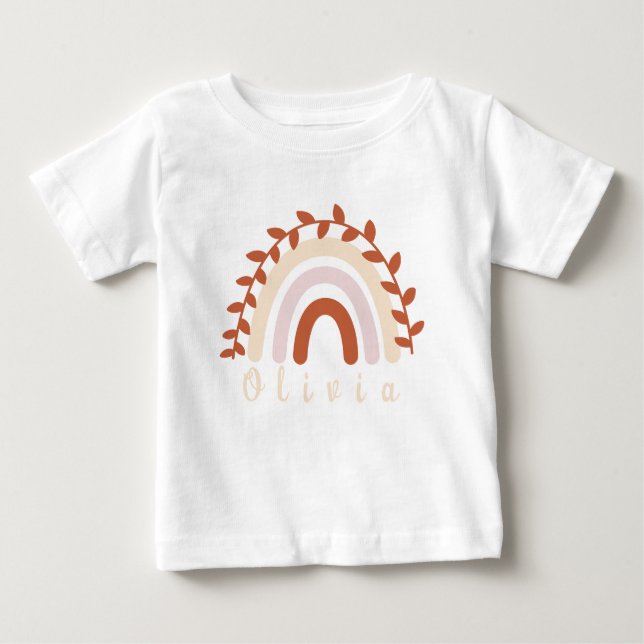 Camiseta Arco-Íris Colorido com Nome Personalizado (Frente)
