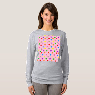 Camiseta Arco-íris Colorido de Bolinhas Rosa