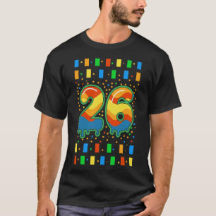 Camiseta Arco-íris Colorido Gotejante Número 26