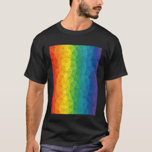 Camiseta Arco-íris Colorido Polígono Abstrato Triângulo Geo