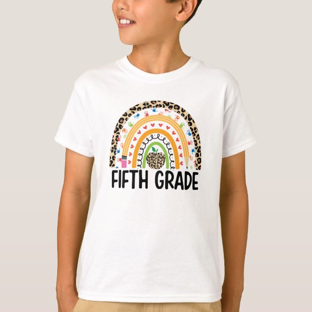Camiseta Arco-íris Colorido Quinto Grau (Frente)