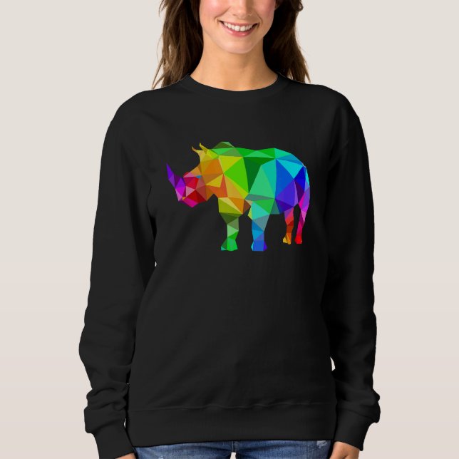 Camiseta Arco-Íris Colorido Rhino (Frente)