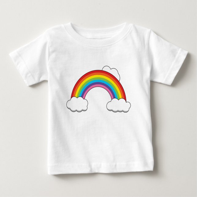 Camiseta Arco-íris com Nuvens Brancas (Frente)