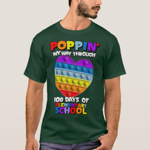 Camiseta Arco-Íris Coração 100 Dias de Escola