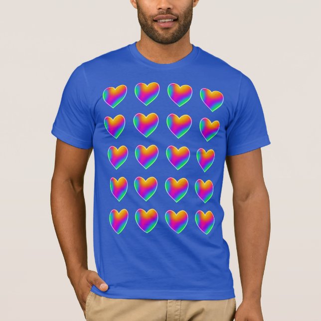 Camiseta Arco-Íris Corações-T-Shirt (Frente)