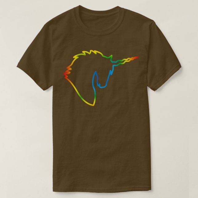 Camiseta arco-íris cores unicórnio 11 (Frente do Design)