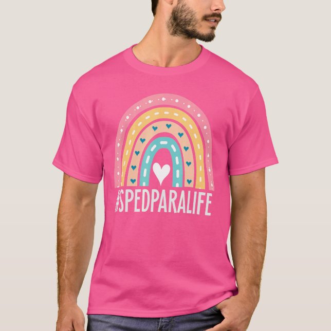 Camiseta Arco-Íris Cuado Paraprofissional de Educação Espec (Frente)