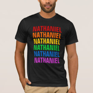 Camiseta Arco-íris customizável T repetido do texto