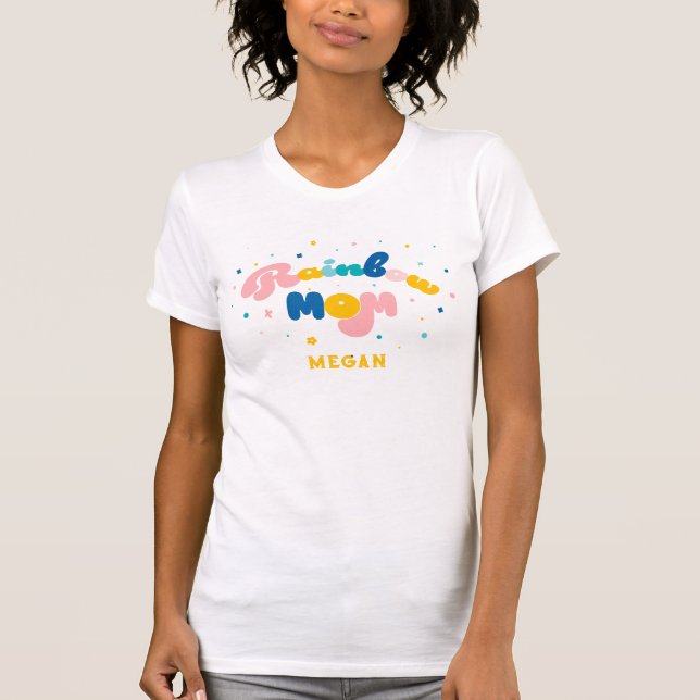 Camiseta Arco-íris da Mãe Tema da Festa de aniversário Dive (Frente)