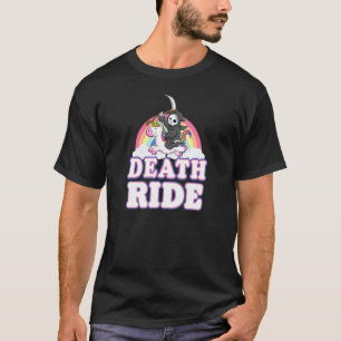 Camiseta Arco-íris da Morte Grim Reaper Montando Cavalgada