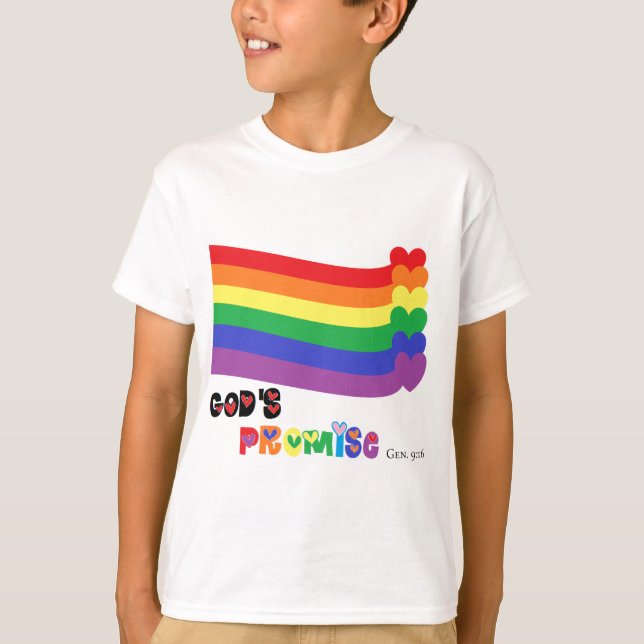 Camiseta Arco-íris da promessa do deus (Frente)