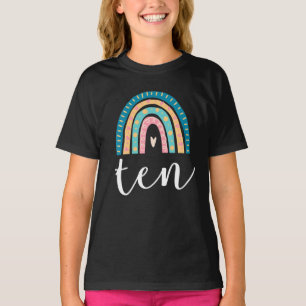 Camiseta Arco-Íris De 10 Anos Oferta De Aniversário Para Me
