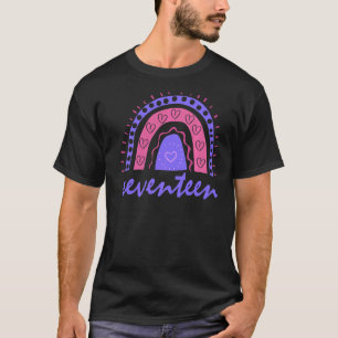 Camiseta Arco-Íris De 17 Anos De Idade Para Meninas