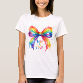 Camiseta Arco-íris de Aquarela Orgulho "O Amor é Amor"