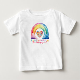Camiseta Arco-Íris de Camisa-Bebê Divertida de Aniversário