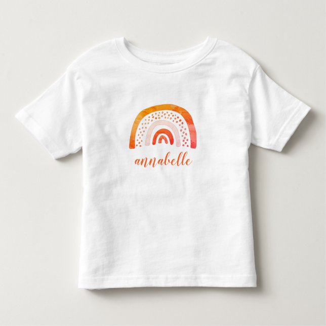 Camiseta Arco-Íris de Cor Laranja Personalizada Chamado Arc (Frente)
