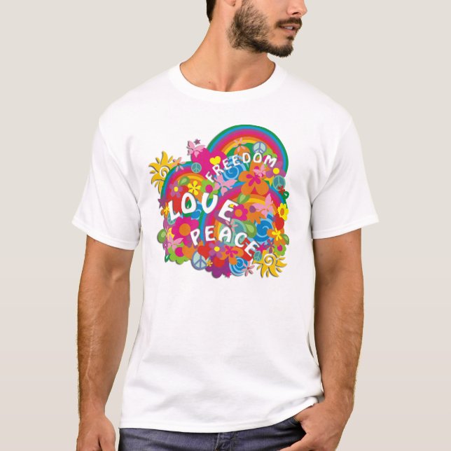 Camiseta Arco-Íris de Energia da Flor (Frente)