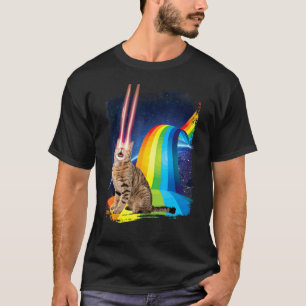 Camiseta Arco-íris de Gato Laser, Ficção Científic
