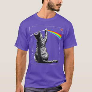 Camiseta Arco-íris de Gato Prisma Arte Japonesa Luz Espectr