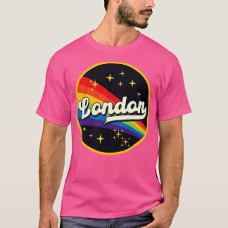 Camiseta Arco-Íris De Londres No Estilo De Vintage Espacial