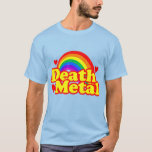 Camiseta Arco-Íris de Metal Mortal Engraçado (aparência ang<br><div class="desc">Funny Death Metal Rainbow (vintage em apuros)</div>