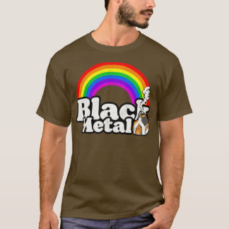 Camiseta Arco-íris de metal preto