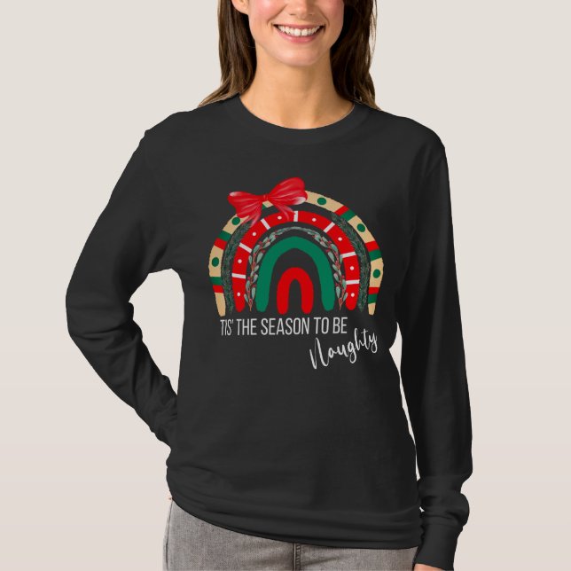 Camiseta Arco-íris de Natal É a Temporada para ser Malicios (Frente)