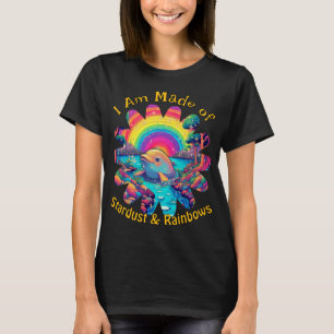 Camiseta Arco-íris de Poeira Estelar Golfinhos Vibrações Ps