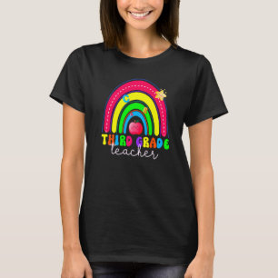 Camiseta Arco-Íris De Terceiro Grau Colorido De Volta Ao En