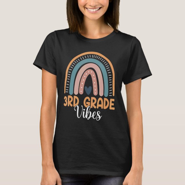 Camiseta Arco-Íris De Terceiro Grau Volta À Escola De 3º Gr (Frente)